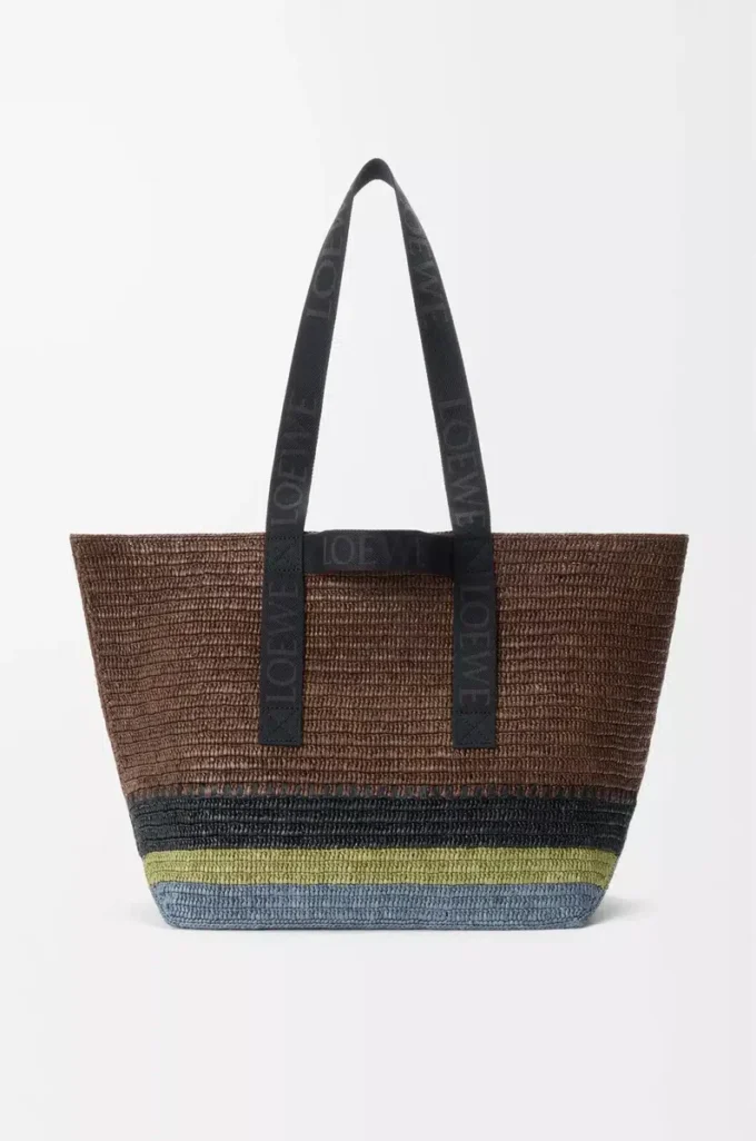 Raffia Brown/Multicolor Katlanabilir Alışveriş Çantası