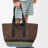 Raffia Brown/Multicolor Katlanabilir Alışveriş Çantası