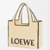 Raffia doğal renkli büyük LOEWE Font tote çanta