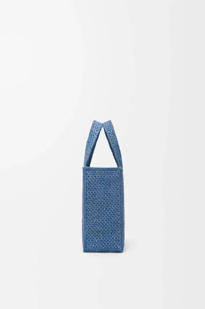 Rafya Mini LOEWE Font tote Çanta Açık Mavi
