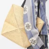 Rafya Natural/Black XL Puzzle Fold çanta