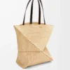Rafya Natural/Black XL Puzzle Fold çanta