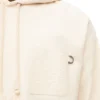 Rahat kesim pamuklu beyaz kül rengi kapüşonlu sweatshirt