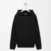 Rahat kesim pamuklu kapüşonlu sweatshirt Siyah
