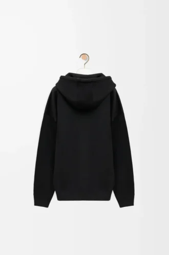 Rahat kesim pamuklu kapüşonlu sweatshirt Siyah