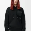 Rahat kesim pamuklu kapüşonlu sweatshirt Siyah
