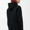 Rahat kesim pamuklu kapüşonlu sweatshirt Siyah