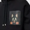 Rahat kesim pamuklu kapüşonlu sweatshirt Siyah