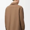 Saf yün ve kaşmirden üretilmiş overshirt Camel/Mavi