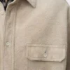 Süet kuzu derisinden overshirt Beyaz