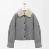 Shearling Gri Ceket