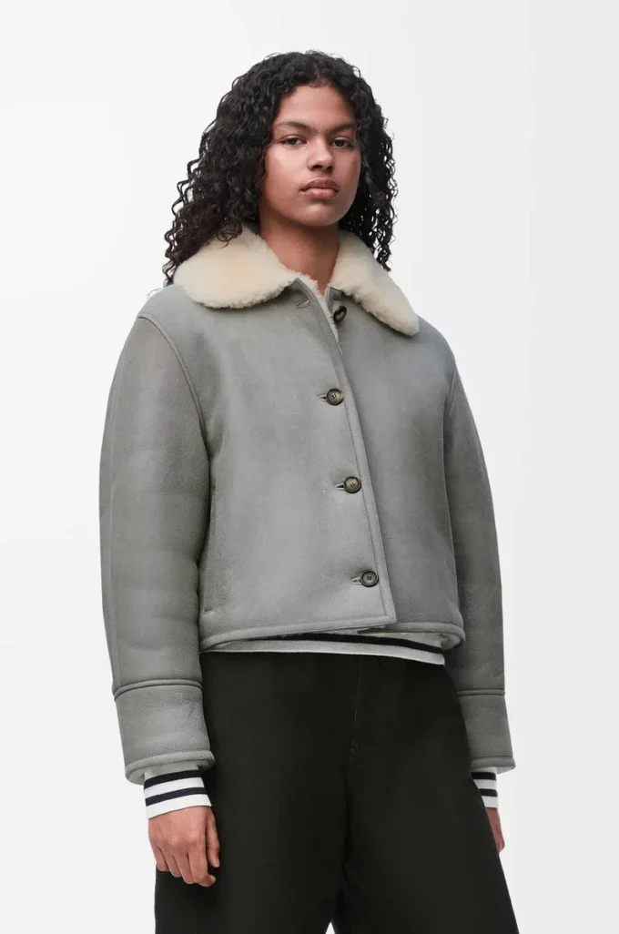 Shearling Gri Ceket