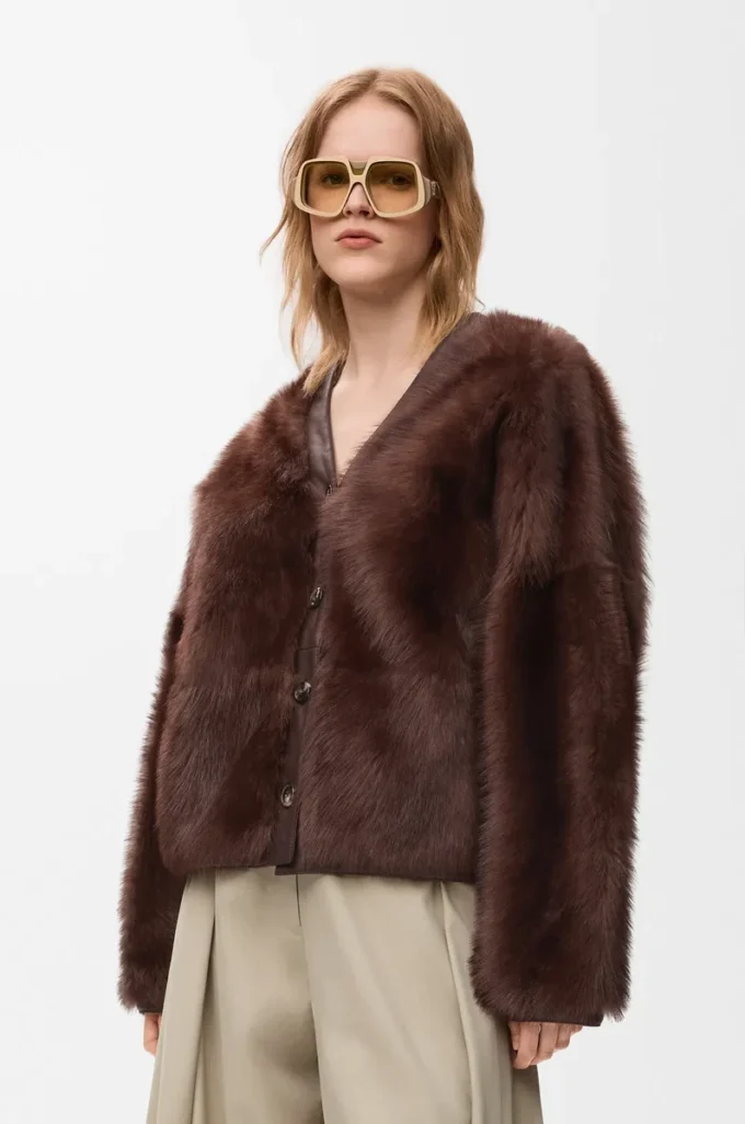 Shearling hırka Kahverengi