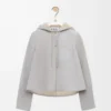 Shearling kapüşonlu ceket Açık Gri Melanj