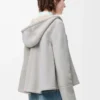 Shearling kapüşonlu ceket Açık Gri Melanj