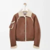 Shearling kumaştan bomber ceket Kahverengi