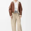 Shearling kumaştan bomber ceket Kahverengi