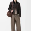 Shearling kumaştan kamyoncu ceketi Kahverengi/Lacivert