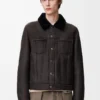 Shearling kumaştan kamyoncu ceketi Kahverengi/Lacivert