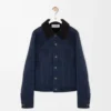 Shearling kumaştan kamyoncu ceketi Lacivert/Kahverengi