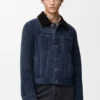 Shearling kumaştan kamyoncu ceketi Lacivert/Kahverengi