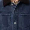 Shearling kumaştan kamyoncu ceketi Lacivert/Kahverengi