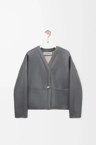 Shearling kumaştan Pebble hırka Açık Gri