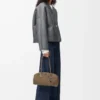 Shearling kumaştan Pebble hırka Açık Gri