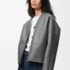 Shearling kumaştan Pebble hırka Açık Gri
