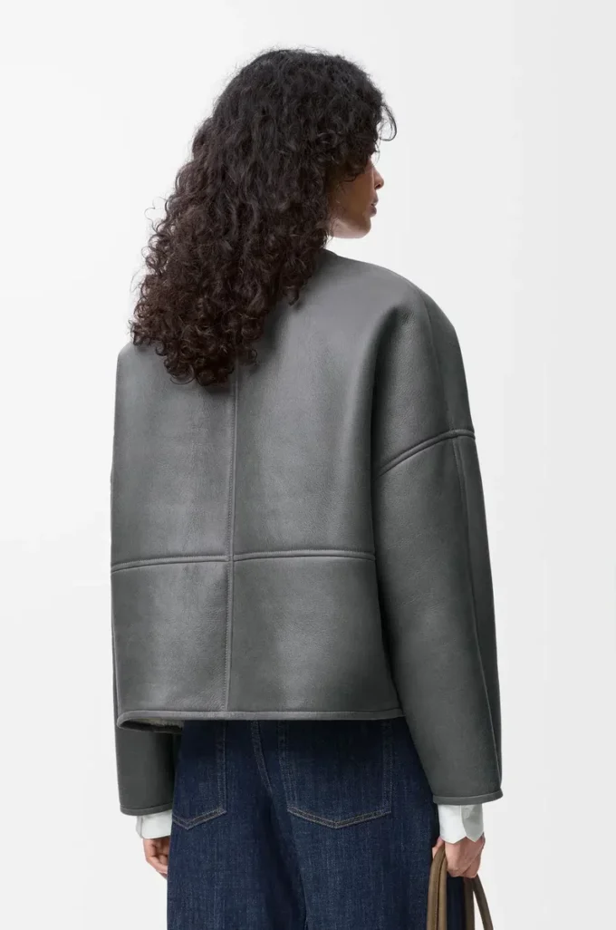 Shearling kumaştan Pebble hırka Açık Gri