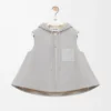 Shearling Light Grey Melange kapüşonlu yelek