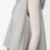 Shearling Light Grey Melange kapüşonlu yelek