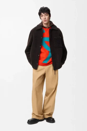 Shearling Overshirt Koyu Kahverengi/Koyu Kahverengi