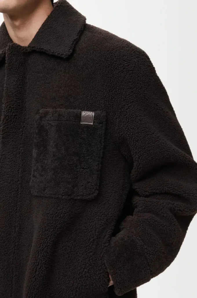 Shearling Overshirt Koyu Kahverengi/Koyu Kahverengi