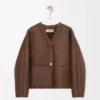 Shearling Pebble hırka Haki Kahverengi