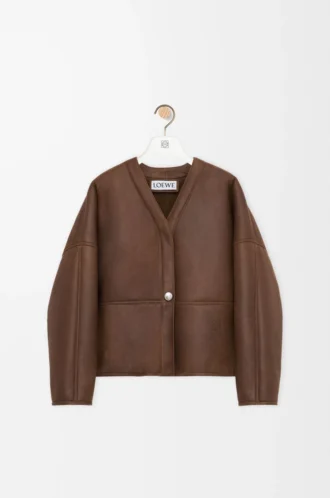 Shearling Pebble hırka Haki Kahverengi