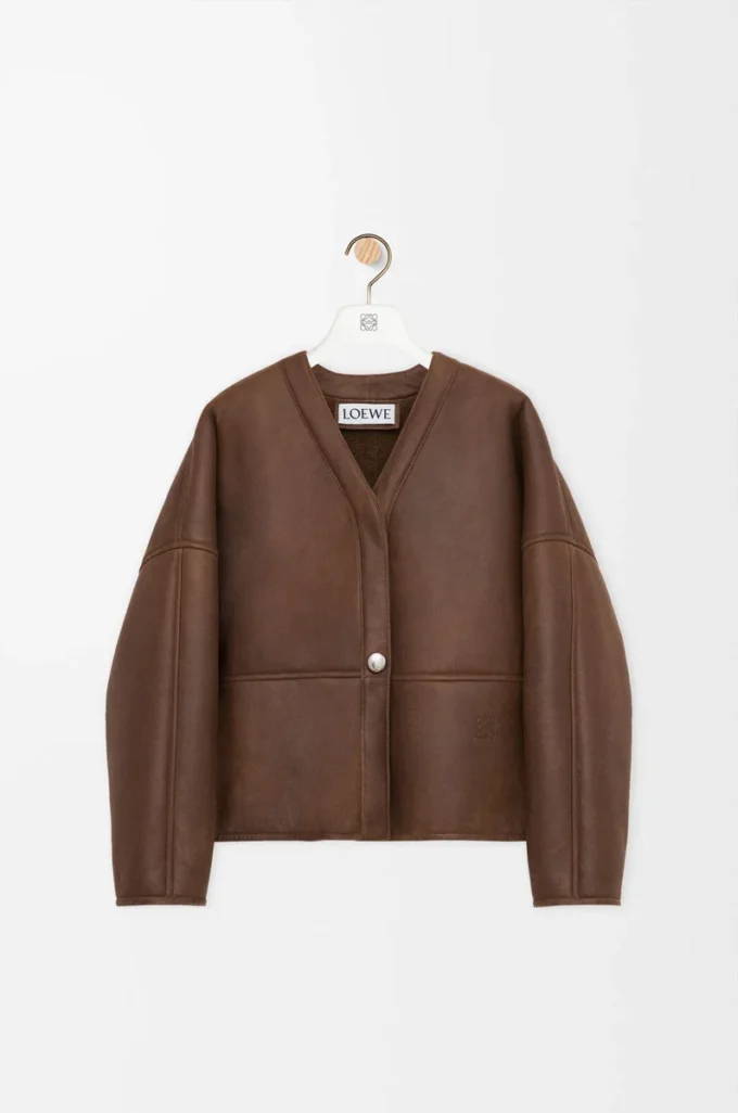 Shearling Pebble hırka Haki Kahverengi