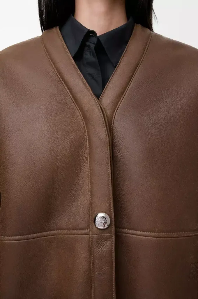 Shearling Pebble hırka Haki Kahverengi