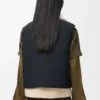 Shearling ve pamuk karışımı şişme yelek Siyah