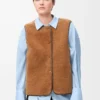 Shearling ve pamuk karışımı puffer ceket, bordo
