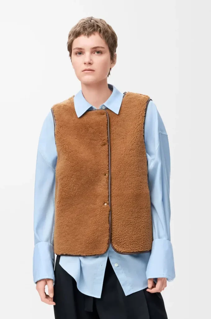 Shearling ve pamuk karışımı puffer ceket, bordo