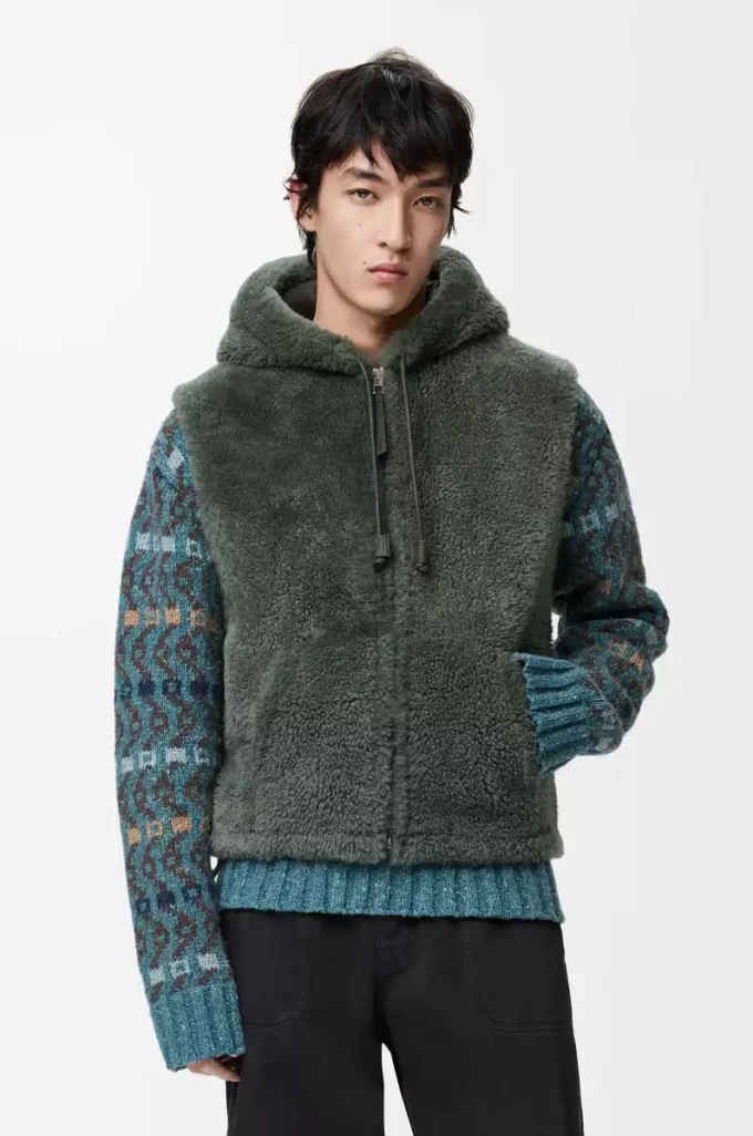 Shearling yelek Haki yeşili