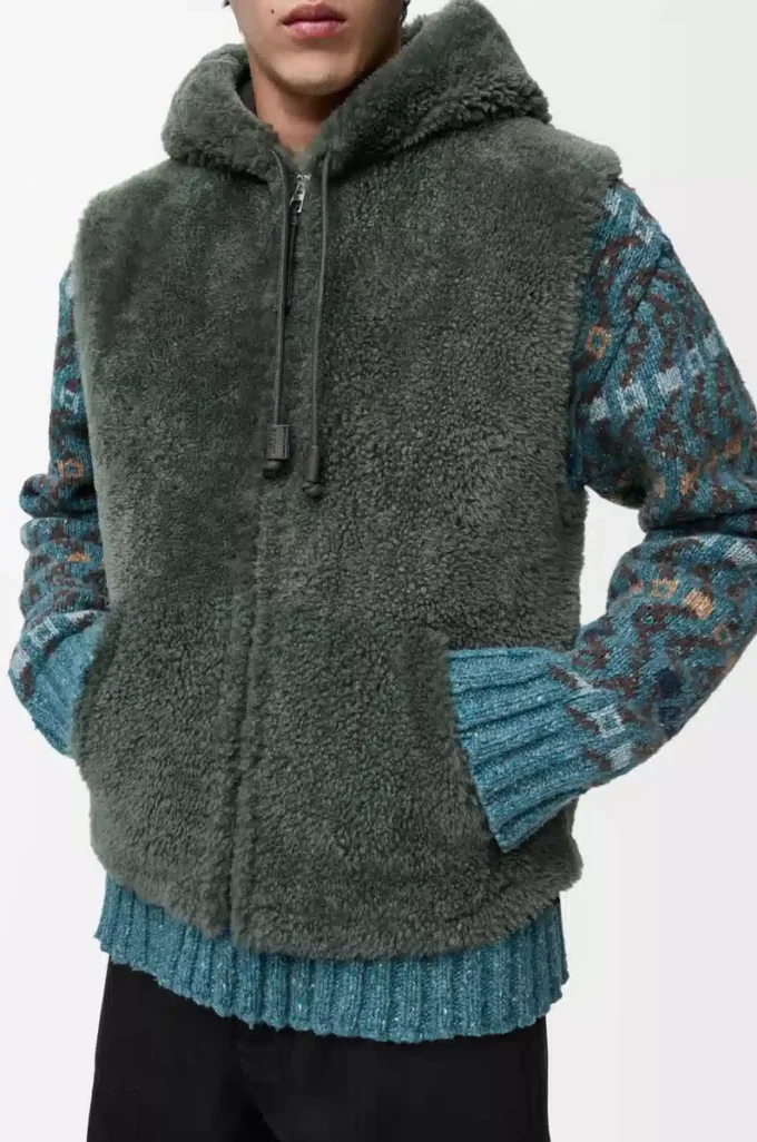 Shearling yelek Haki yeşili