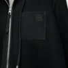 Siyah shearling kapüşonlu ceket