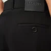 Streç viskon karışımlı şort Siyah
