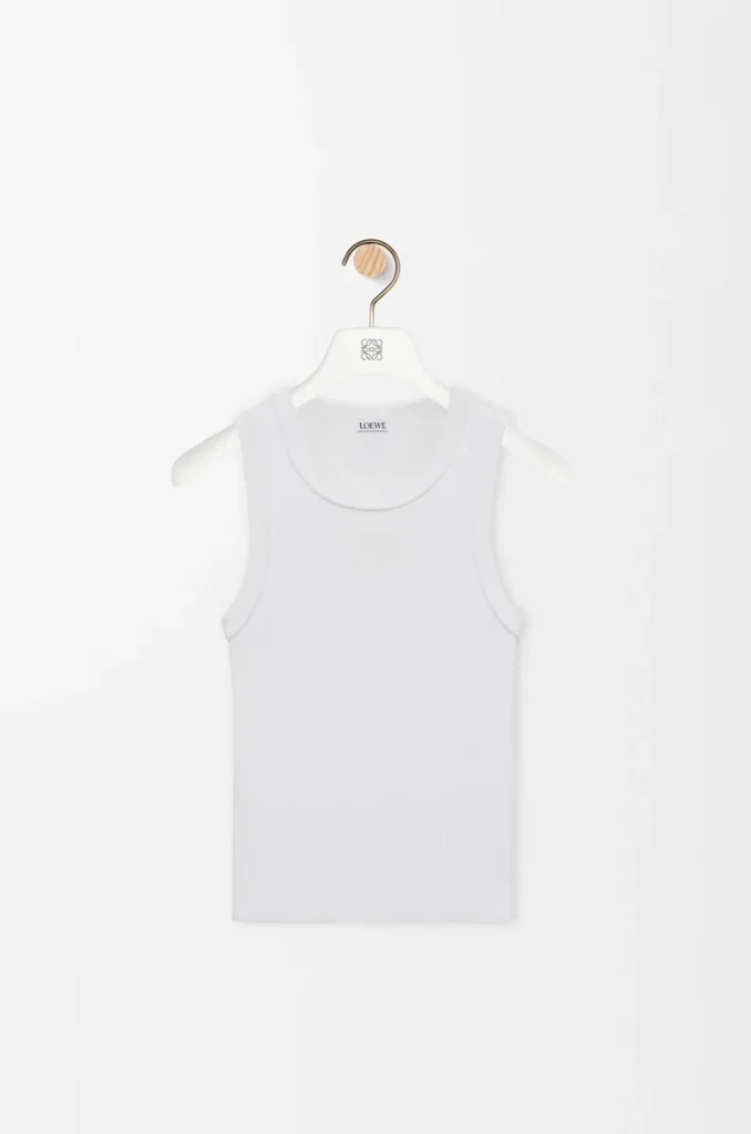 Streç viskondan yapılmış Anagram tank top Beyaz