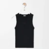 Streç viskondan yapılmış Anagram tank top Siyah