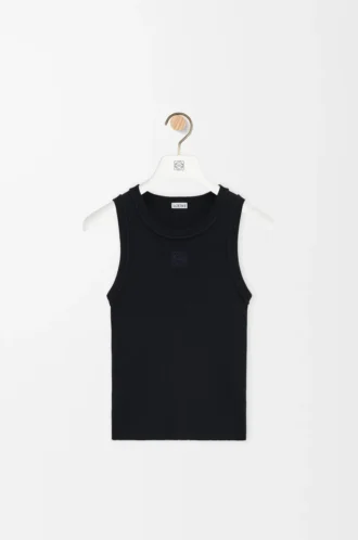 Streç viskondan yapılmış Anagram tank top Siyah