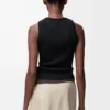 Streç viskondan yapılmış Anagram tank top Siyah