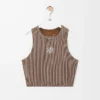 Teknik jarse tank top Kahverengi/Pembe